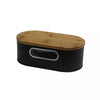 BREAD BIN WOODEN LID BLACK