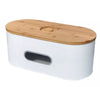 BREAD BIN WOODEN LID WHITE