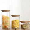 Multipurpose Bamboo Lid Glass Airtight Canister Storage Bottles Jars Grains Tea Leaf Coffee Beans Candy Food Jar