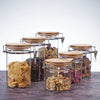 Multipurpose Bamboo Lid Glass Airtight Canister Storage Bottles Jars Grains Tea Leaf Coffee Beans Candy Food Jar