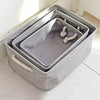 Linen Fabric Clothes Storage Box with Handle Folding Laundry Toy Storage Basket Closet Organizer Household Sundries Sorting Box