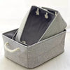 Linen Fabric Clothes Storage Box with Handle Folding Laundry Toy Storage Basket Closet Organizer Household Sundries Sorting Box