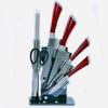 Stainless Steel Kitchen Knife Set with Black Stand & 6 Piece Professional Kitchen Knife Set Precision Sharp Chef Knives
