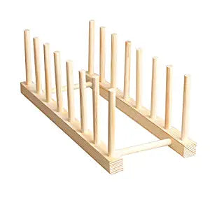 WOODEN DISH PLATE RACK HOLDER