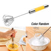 Semi-automatic Egg beater Manual Self Turning Stainless Steel Whisk Hand Mixer Blender Egg Tools