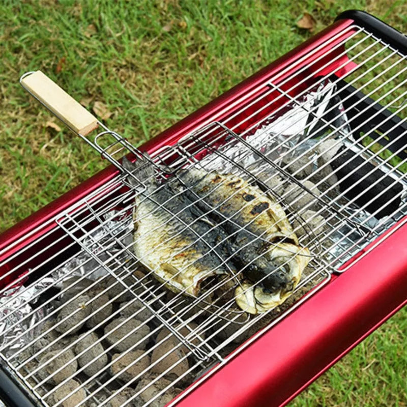 Metal Medium Size Stainless Steel BBQ Tools Fish Grill Outdoor