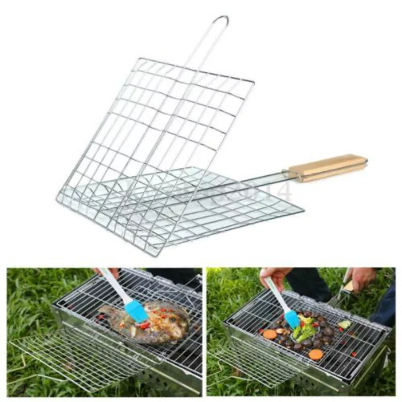 Metal Small Stainless Steel BBQ Tools Fish Grill Outdoor Barbecue