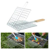 Metal Medium Size Stainless Steel BBQ Tools Fish Grill Outdoor Barbecue Grilling Clip Fish Rack BBQ Accessories Camping Barbecue Clip BBQ Fish Grill Barbecue Net Basket