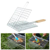 Metal Medium Size Stainless Steel BBQ Tools Fish Grill Outdoor Barbecue Grilling Clip Fish Rack BBQ Accessories Camping Barbecue Clip BBQ Fish Grill Barbecue Net Basket