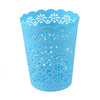 4pcs Lace Hollow Barrel Flower Plastic Pots Desktop Decoration Storage Make Up Brush Holder Artificial Plant vase Makeup pen pot brush holder Tidy desk organizer Storage basket