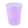 4pcs Lace Hollow Barrel Flower Plastic Pots Desktop Decoration Storage Make Up Brush Holder Artificial Plant vase Makeup pen pot brush holder Tidy desk organizer Storage basket