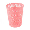 4pcs Lace Hollow Barrel Flower Plastic Pots Desktop Decoration Storage Make Up Brush Holder Artificial Plant vase Makeup pen pot brush holder Tidy desk organizer Storage basket