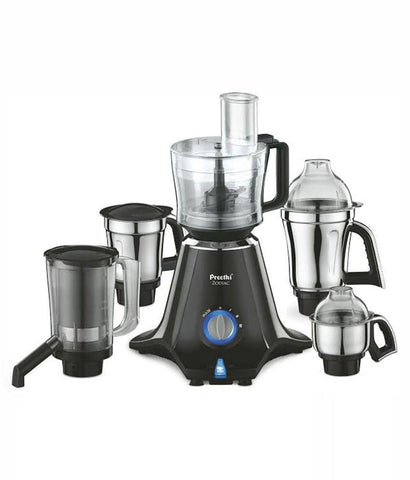 Preethi Zodiac MG 218 750-Watt Mixer Grinder with 5 Jars (Black/Light Grey)