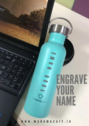 Personalised MyHomeCart Stainless Steel 304 Water Bottle - Single walled 750 ml